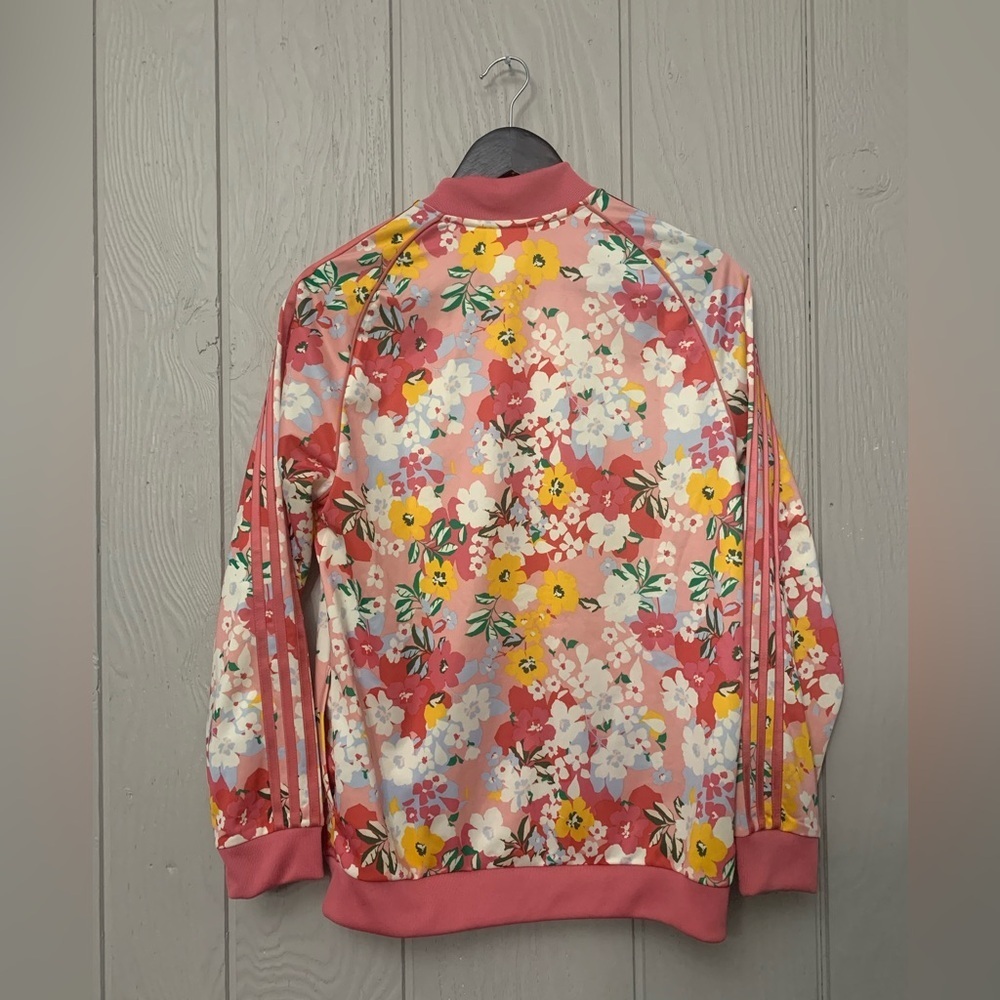 Adidas X HER Studio London Track Jacket Pink Floral Full-Zip Girls XL - Picture 3 of 7